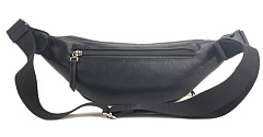 Сумка на пояс Барселона черная искуственная кожа