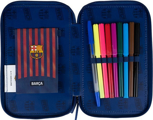 Пенал с канцтоварами Барселона, красно-синий, два отделения FC-270