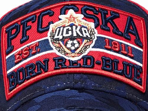 Бейсболка ЦСКА 10455, красно-синяя, козырек синий камуфляж