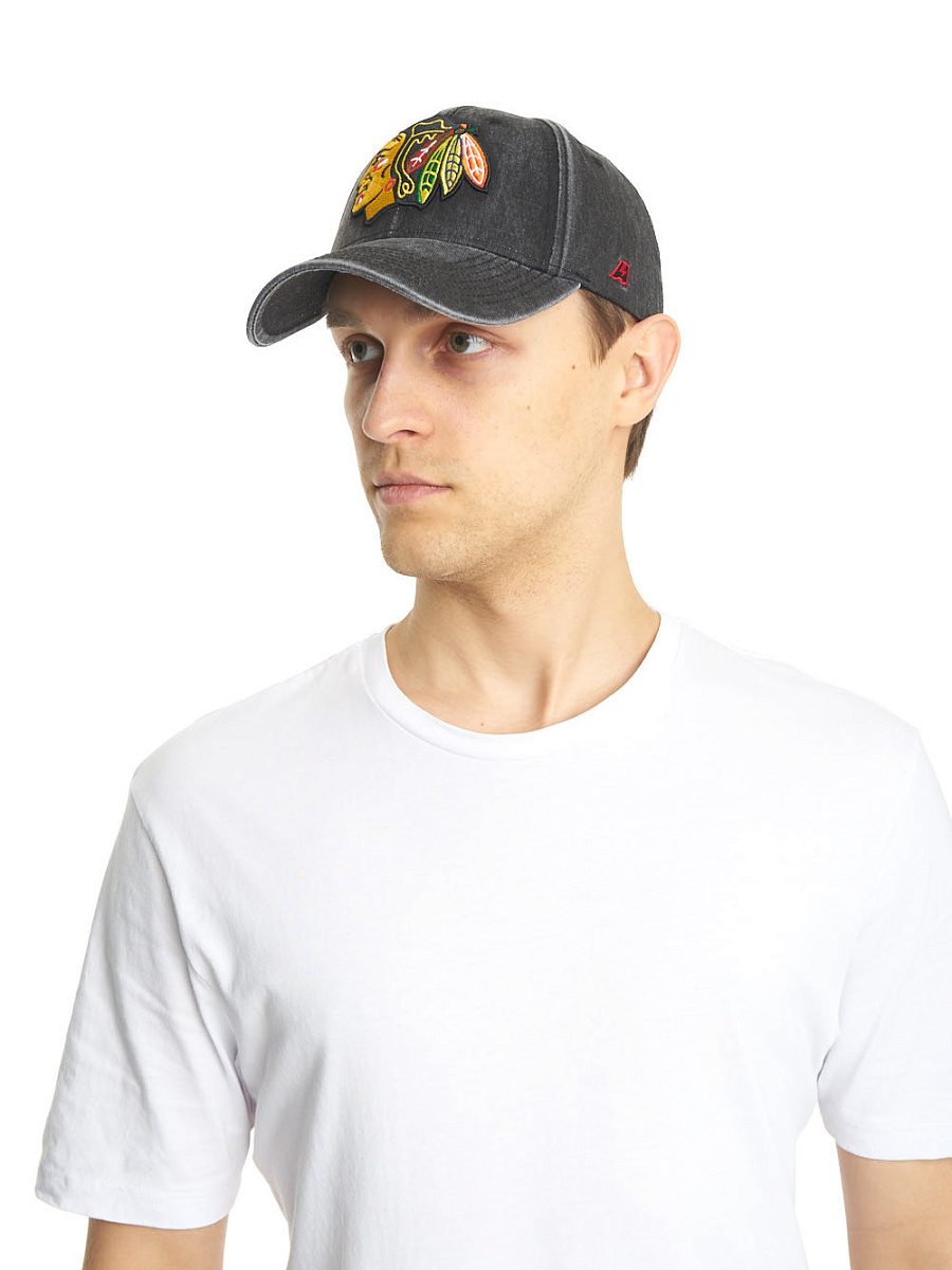 Бейсболка NHL Chicago Blackhawks серый джинс 31241