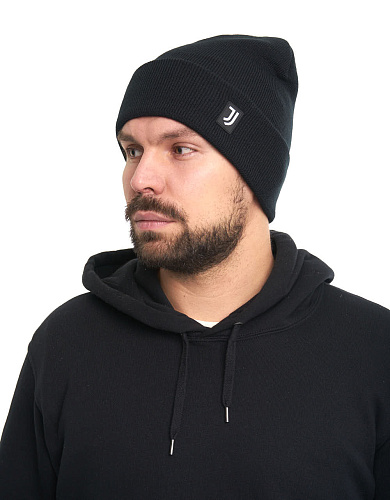 Шапка Ювентус 37301 черная с отворотом