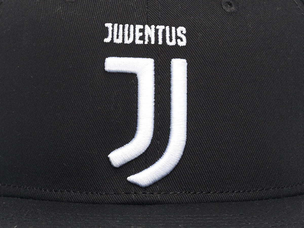 Бейсболка подростковая Ювентус 37238 черная с прямым козырьком