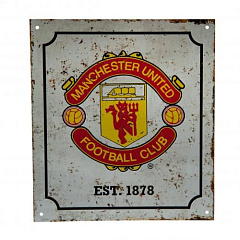 Табличка Манчестер Юнайтед Retro Logo Sign