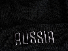 Шапка Россия 11389 черная с отворотом Russia