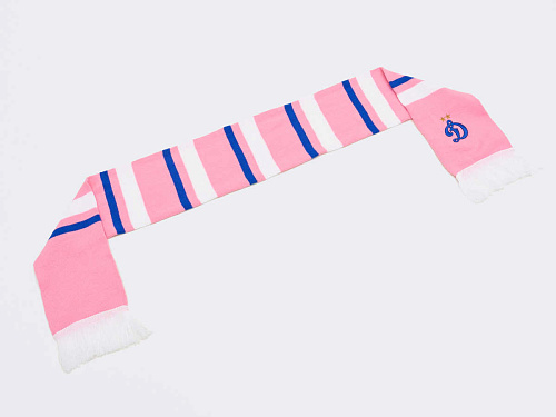 Шарф Динамо бело-розовый 02580