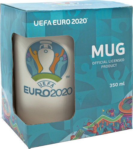 Кружка белая "Эмблема ЕВРО 2020" 350мл
