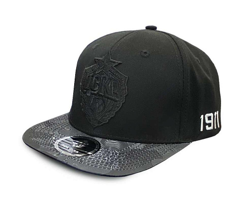 Бейсболка ПФК ЦСКА, прямой козырёк, цвет черный