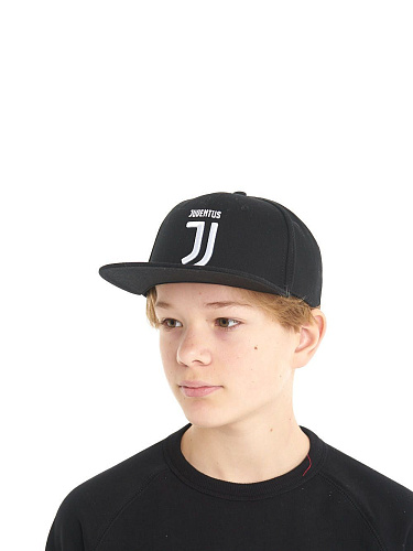 Бейсболка подростковая Ювентус 37238 черная с прямым козырьком