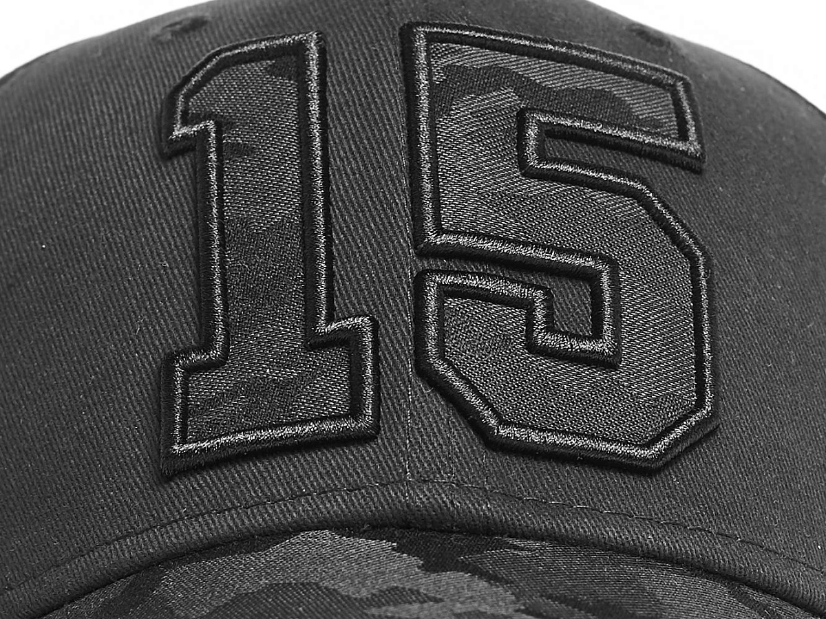 Бейсболка с номером 15, черная, 20697