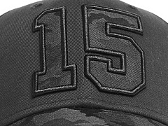 Бейсболка с номером 15, черная, 20697