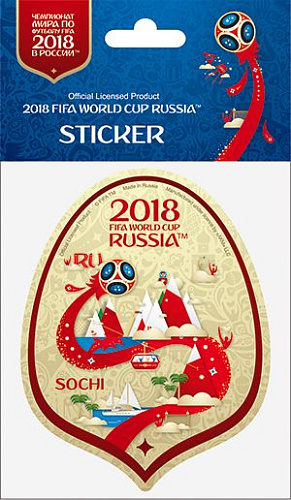 Наклейка бумажная фигурная 100 мм "Сочи" цв.бежевый