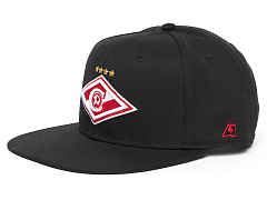 Бейсболка Спартак 93503 черная с прямым козырьком