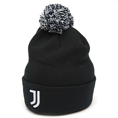 Шапка Ювентус 37304 черная с помпоном