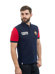 Поло мужское с эмблемой ПФК ЦСКА, цвет синий