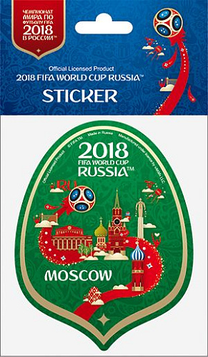 Наклейка бумажная фигурная 100 мм "Москва" цв.зеленый