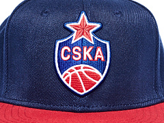 Бейсболка ПБК ЦСКА 20710 с прямым козырьком сине-красная