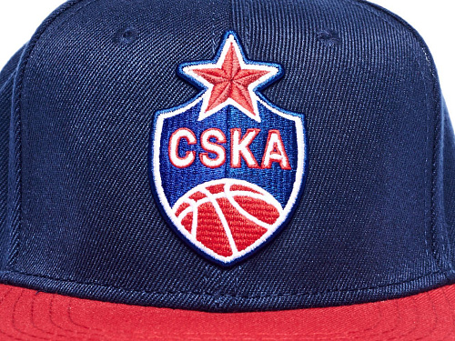 Бейсболка ПБК ЦСКА 20710 с прямым козырьком сине-красная