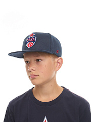 Бейсболка подростковая ПБК ЦСКА 40001 синяя с прямым козырьком