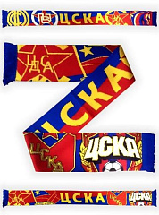 Шарф ЦСКА вязаный полноцветный "Эмблемы"
