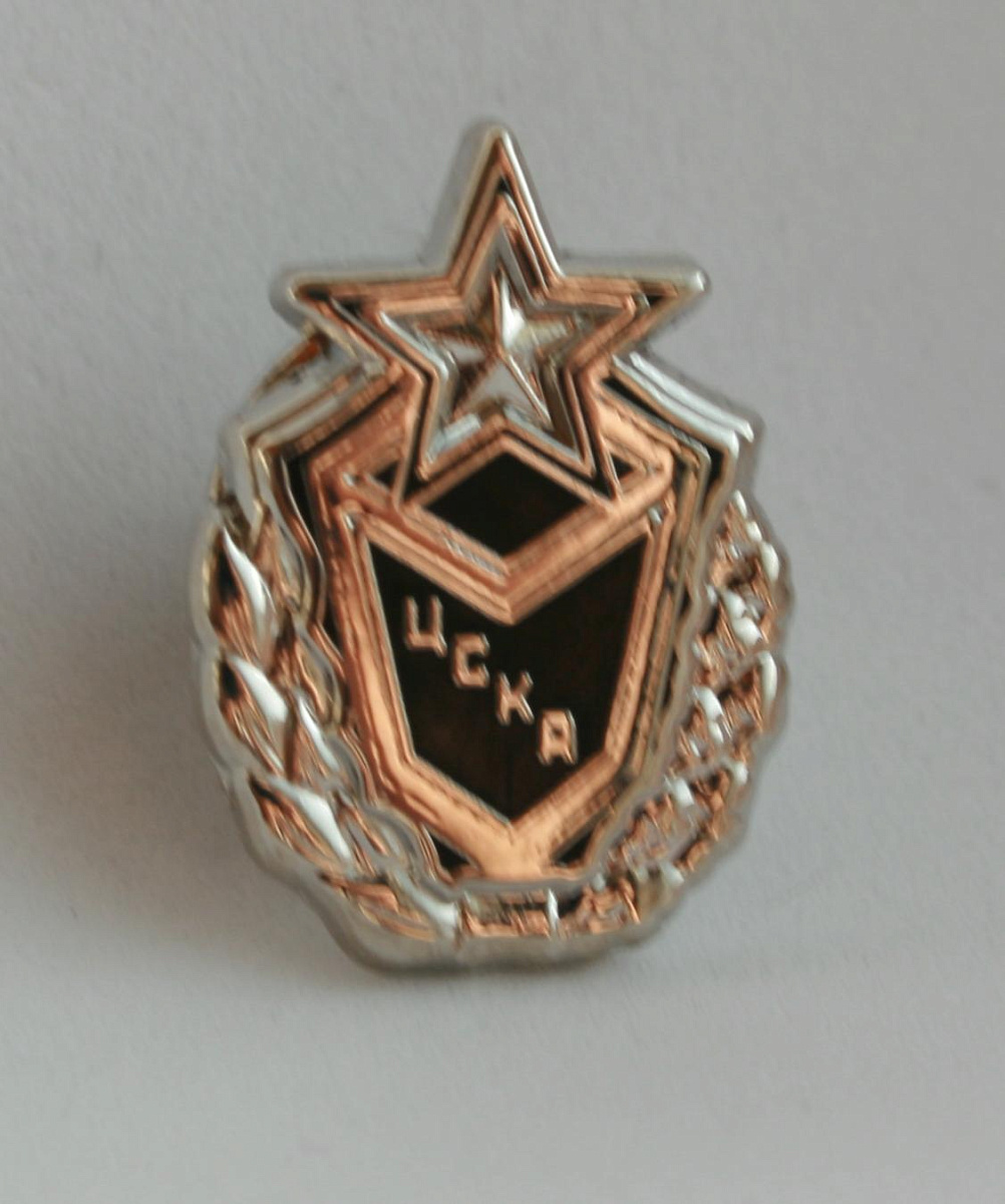 Значок ЦСКА 3D серебро