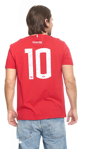Футболка Спартак №10 110590 красно-белая винтаж