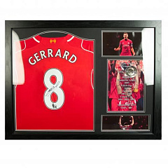 Футболка с автографом Стивена Джерарда Gerrard Signed Shirt Honours (Framed)