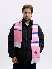 Шарф Динамо бело-розовый 02580