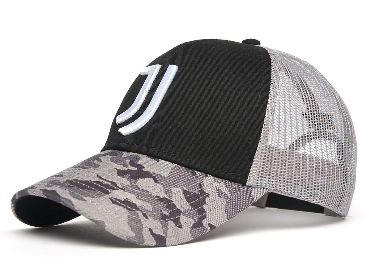 Бейсболка Ювентус летняя серо-черная 37273