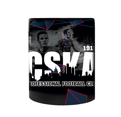 Кружка керамическая ЦСКА  "Игроки", цвет чёрный