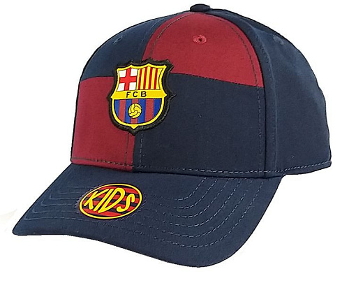 Детская бейсболка Барселона CHESS, сине-гранатовая