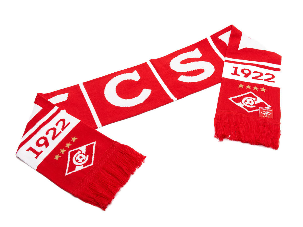 Шарф Спартак 02560 красно-белый