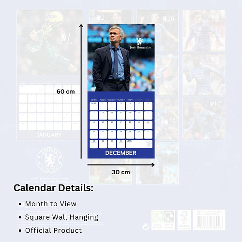 Календарь Челси настенный 30х30 Legends Square Calendar 2026
