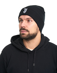 Шапка Ювентус 37300 черная с отворотом