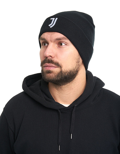 Шапка Ювентус 37300 черная с отворотом