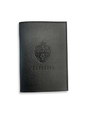 Обложка для паспорта ЦСКА чёрная (кожа)	
