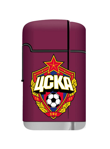 Зажигалка ЦСКА эмблема, цвет бордовый
