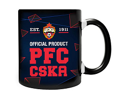 Кружка керамическая ЦСКА "Талисман", цвет чёрный 