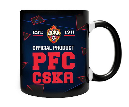 Кружка керамическая ЦСКА "Талисман", цвет чёрный 