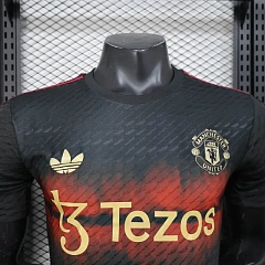 Футболка игровая Манчестер Юнайтед 2025/2026 Black Tezos Special Edition (Player version)
