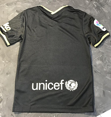 Детская форма Барселона 2020/2021 выездная черная (футболка и шорты)