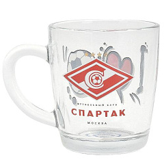 Кружка стеклянная "ФК Спартак Москва" v=350мл 5551411. (подарочная упаковка)