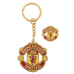 Набор брелок и значок Манчестер Юнайтед Keyring & Badge Set
