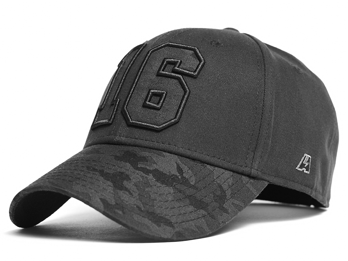 Бейсболка с номером 16, черная, 20698