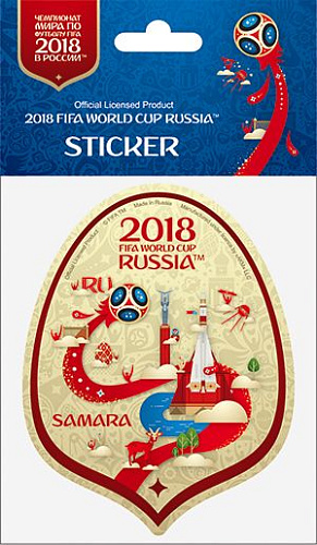 Наклейка бумажная фигурная 100 мм "Самара" цв.бежевый