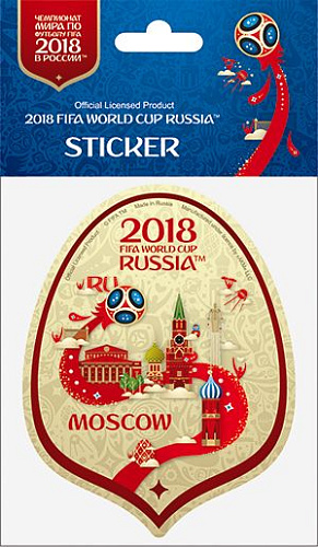 Наклейка бумажная фигурная 100 мм "Москва" цв.бежевый
