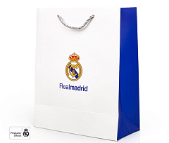 Подарочный пакет Реал Мадрид 18х10х23 см White Blue