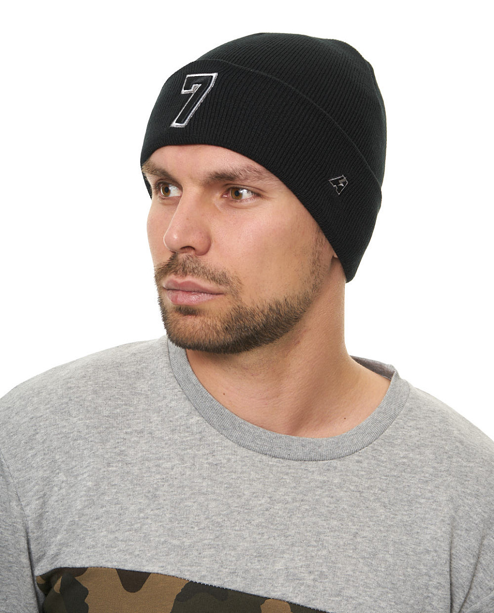 Шапка с номером 7, черная, 18906