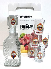 Набор подарочный Штоф+6 стопок ЦСКА