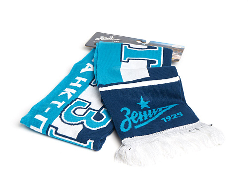 Шарф Зенит сине-бело-голубой 040044