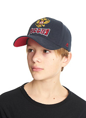 Бейсболка подростковая Россия 101566 темно-синяя